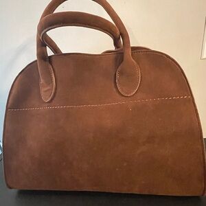 Elegant Brown Suede Handbag